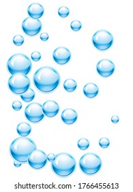 Blaues Wasser tropft Hintergrund. Design-Element für Web- oder Print-Verpackungen. Vektorgrafik. 