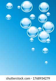Blue water drops background. Design Element For Web Or Print Packaging. Vector Illustration.