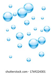 Blue water drops background. Design Element For Web Or Print Packaging. Vector Illustration.