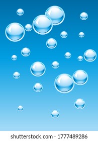 Blue water drops background. Design Element For Web Or Print Packaging. Vector Illustration. 