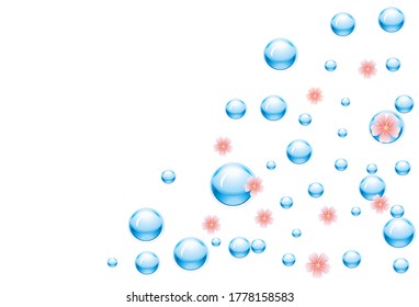 Blue water drops background. Design Element For Web Or Print Packaging. Vector Illustration. 