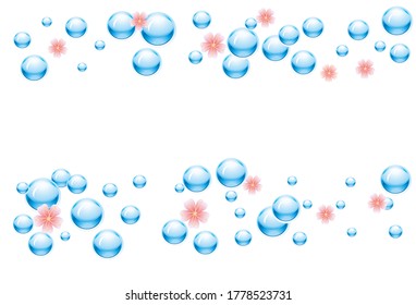 Blue water drops background. Design Element For Web Or Print Packaging. Vector Illustration. 