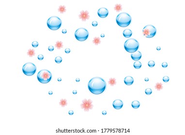 Blue water drops background. Design Element For Web Or Print Packaging. Vector Illustration. 