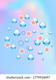 Blue water drops background. Design Element For Web Or Print Packaging. Vector Illustration. 