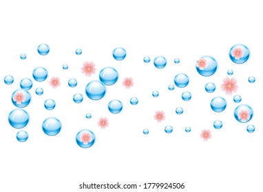 Blue water drops background. Design Element For Web Or Print Packaging. Vector Illustration. 
