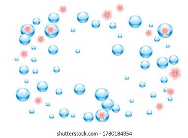 Blue water drops background. Design Element For Web Or Print Packaging. Vector Illustration. 