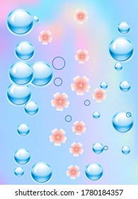 Blue water drops background. Design Element For Web Or Print Packaging. Vector Illustration. 