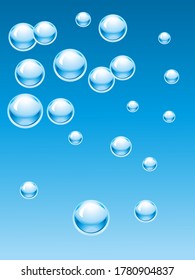 Blue water drops background. Design Element For Web Or Print Packaging. Vector Illustration. 
