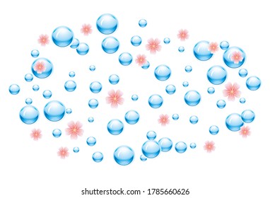 Blue water drops background. Design Element For Web Or Print Packaging. Vector Illustration.