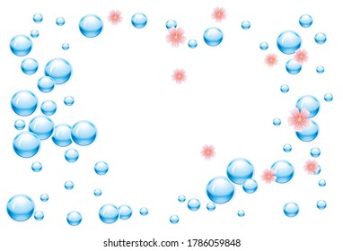 Blue water drops background. Design Element For Web Or Print Packaging. Vector Illustration.
