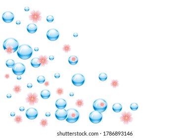Blue water drops background. Design Element For Web Or Print Packaging. Vector Illustration.