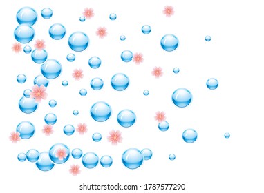 Blue water drops background. Design Element For Web Or Print Packaging. Vector Illustration.