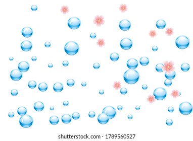 Blue water drops background. Design Element For Web Or Print Packaging. Vector Illustration.