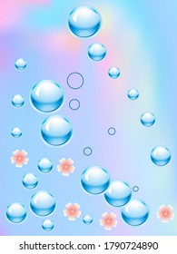 Blue water drops background. Design Element For Web Or Print Packaging. Vector Illustration.