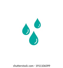 Gotas de agua azul, goteo o gotita. Pictograma de riego. Aceite, esencia, icono del gel de sanitizador Aislado en blanco. icono de lavado. Ilustración vectorial. Señal de agua, rocío, salpicadura.