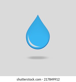 Blue  water drops icon isolated on gray background