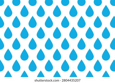 Blue water drops pattern on white background . Water drops background and wallpaper . Vector illustration