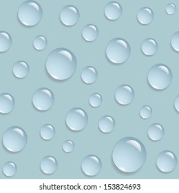 Blue Water Drops Seamless Pattern