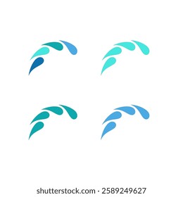 BLUE WATER DROPS SIGN SYMBOL LOGO VECTOR