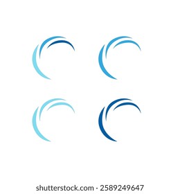 BLUE WATER DROPS SIGN SYMBOL LOGO VECTOR