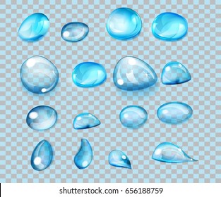 Blue water drops vectors 