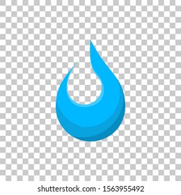 Blue Water Element Icon Cartoon for Role Playing Games