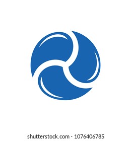 blue water flow in circle design logo vector