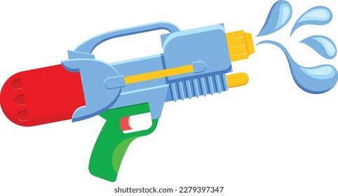 Blue Water gun Vektorzeichnung Wasser verbreitet sich für das Songkran Festival in Thailand