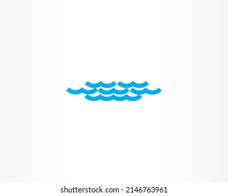 blue water icon concept design logo