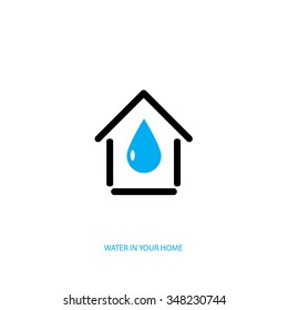 Blue water icon vector 