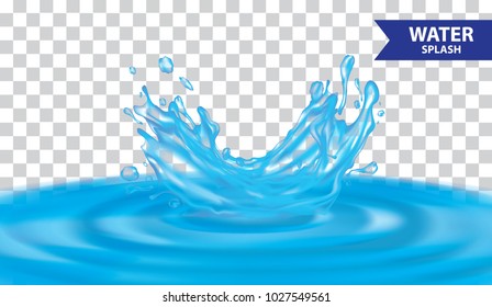 Blue water , juice splash vector illustration