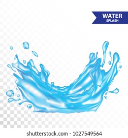 Blue Water , Juice Splash Vector Illustration