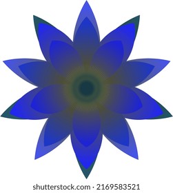 A blue water lily, stylized flower. vector image.
