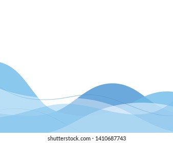 Blue water line wave concept abstract background design vector illustration.