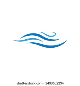 Blue water lines wave object icon background flat design vector illustration.