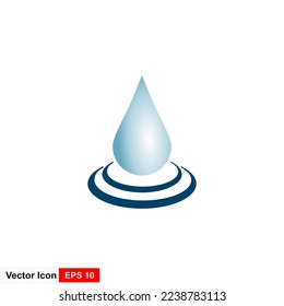 Blue water, liquid icon, simple vector illustration on a white background