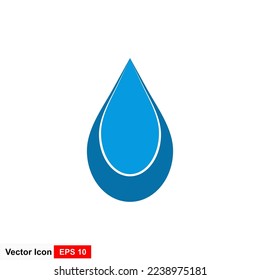 Blaues Wasser, flüssige Symbol, einfache Vektorgrafik auf weißem Hintergrund