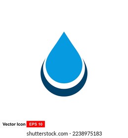 Agua azul, icono líquido, ilustración simple vectorial en un fondo blanco