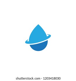 Blue water logo design template