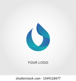 blue water logo vector template