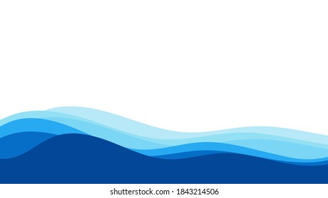 Blue water ocean wave background vector illustration