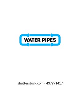Blue Water Pipes Logo & Branding. Corporate vector design template Isolated. Plant Pipe. Works. Plumbing. Pipeline service.