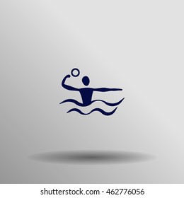 blue Water polo icon button logo symbol concept high quality on the gray background