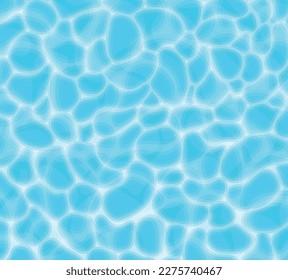 Blue water pool background texture. Overhead view on swimming pool. Summer blue aqua swiming surface pattern. Summer abstract blue waves