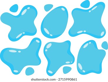 poça de água azul conjunto ilustração conjunto