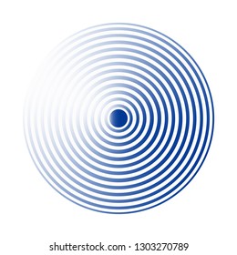 Blue water rings. Circle wave vector 