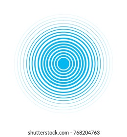Blue Water rings. Sound circle wave effect vector.