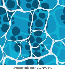 Blue Water Ripple Seamless Pattern