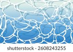 Blue water ripple top view textured  pattern design. Sun light reflection top view swimming pool, ocean, and sea background.