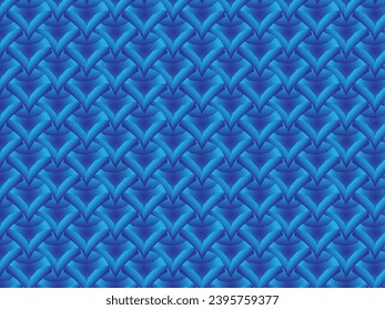 blue water seamless pattern with shining bubble lines overlapping shape and luxury vector background